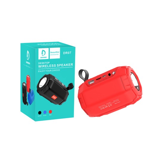 DENMEN BLUETOOTH SPEAKER DR07 TF/MOBILE/AUX/USB RED